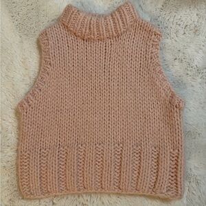 Zara Pink Knit Sweater Vest size small